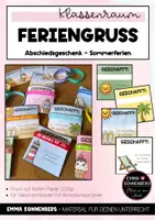 Vorschau - Anderer Materialtyp - Feriengruß Abschied Sommerferien für Motivationsarmband - Deckblatt