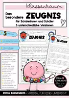 Vorschau - Anderer Materialtyp - Das besondere Zeugnis - 5 Versionen - Deckblatt