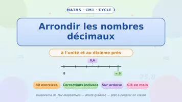 Aperçu - Préparation de séance / Séance complète - Arrondir les décimaux CM1 — 80 exercices - Page de couverture