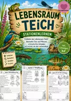Vorschau - Arbeitsblätter - Lebensraum Teich: Stationenlernen - Deckblatt