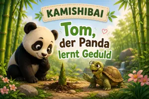 Vorschau - Bildkarten - Kamishibai – Tom, der Panda lernt Geduld | Soziales Lernen - Deckblatt