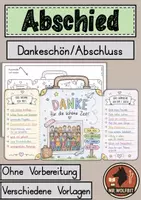 Vorschau - Mal- und Bastelvorlagen - Koffer, Abschied, Verabschiedung, Schulwechsel, Danke - Deckblatt
