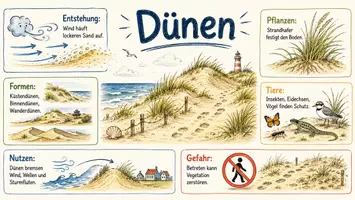 Vorschau - Arbeitsblätter - Arbeitsblätter zum Thema "Düne" + Lösung & MP3 + Infografik - Seite 1