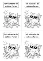 Vorschau - Mal- und Bastelvorlagen - Feriengrußkarten zum Ausmalen - Fuchs/Eule/Otter Design - Seite 2