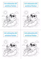 Vorschau - Mal- und Bastelvorlagen - Feriengrußkarten zum Ausmalen - Fuchs/Eule/Otter Design - Seite 3