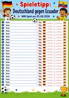 Vorschau - Arbeitsblätter - WM 2026: Spieletipp für die Klasse - Deutschland vs. Ecuador - Deckblatt