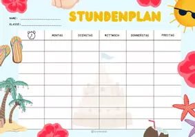 Vorschau - Merkblätter - Sommerferien Stundenplan | Schuljahresende ☀️🍉 - Deckblatt