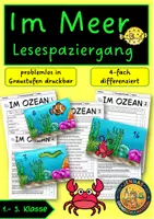 Vorschau - Arbeitsblätter - Meerestiere | Lesespaziergang - Deckblatt