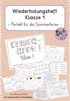 Vorschau - Arbeitsblätter - Ferienheft - Wiederholung - Klasse1 - Deutsch & Mathe - Deckblatt