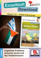 Vorschau - Arbeitsblätter - Naher Osten - Ungelöste Probleme | Klasse 7-13 | Politik Geschichte Sekundarstufe | Israel, Palästina, Zweistaatenlösung | Arbeitsblätter, Kopiervorlagen, Freiarbeit mit Lösungen - Deckblatt