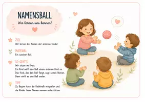 Vorschau - Bildkarten - 12 Kennenlernspiele für die Kita – Spielkarten zur Eingewöhnung + Bonus Ratgeber - Seite 1