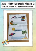 Vorschau - Arbeitsblätter - Mini Heft Deutsch Wiederholung Klasse 2 Sommerferienheft - Deckblatt
