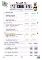 Vorschau - Arbeitsblätter - Attribute kennenlernen und verstehen - Fokus auf Genitivattribute, Präpositionalattribute, Adjektivattribute - Seite 2
