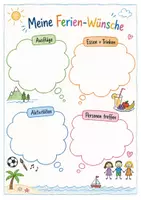 Vorschau - Arbeitsblätter - Ideen und Wünsche für die Ferien (Ferienplanung mit Kindern) - Seite 1