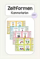 Vorschau - Fördermaterial/Inklusion - Zeitformen Klammerkarten/ Freiarbeit/ Schleichdiktat (Präsens, Präteritum, Futur, Perfekt) - Deckblatt