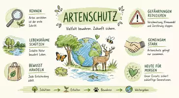 Vorschau - Arbeitsblätter - Arbeitsblatt "Artenschutz" + interaktive Lösung & MP3 + Mindmap + Infografik - Seite 1