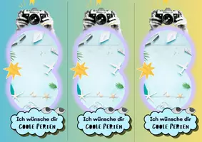 Vorschau - Mal- und Bastelvorlagen - Cooler Eis Feriengruß zum Zeugnis Geschenk Sommerferien - Seite 2