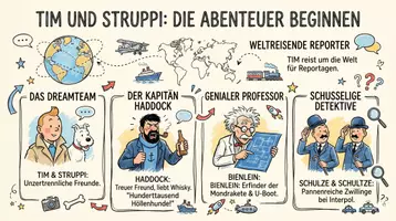 Vorschau - Arbeitsblätter - Arbeitsblätter "Tim und Struppi" + Lösung & MP3 + Infografik - Seite 1