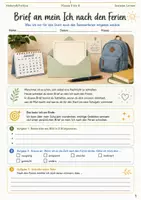 Vorschau - Arbeitsblätter - Brief an mein Ich nach den Ferien Arbeitsheft Klasse 5 bis 8 für Schuljahresende und Schulstart - Deckblatt