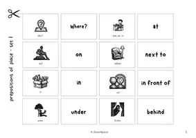 Vorschau - Stationenlernen - PREPOSITIONS OF PLACE · Matching Pairs Game · Englisch 5. Klasse - Seite 3
