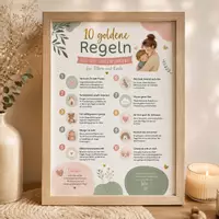 Vorschau - Bildkarten - 10 Goldene Regeln zur Eingewöhnung – Poster für Kita, Kindergarten & Krippe | Elternarbeit | Eingewöhnungszeit | PDF Sofort-Download - Deckblatt