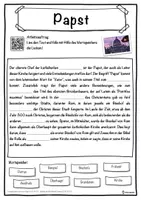 Vorschau - Unterrichtsreihen - Papst Lückentext mit Wortspeicher Hörverstehen und Suchsel - Seite 1