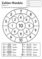 Vorschau - Arbeitsblätter - Rechenmandalas Klasse 1 | Zahlenraum 20 - Seite 1