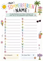 Vorschau - Arbeitsblätter - Sommerferien-Name - Deckblatt
