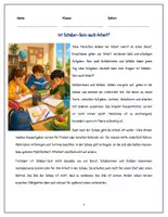 Vorschau - Arbeitsblätter - Arbeitsblatt: Ist Schüler sein auch Arbeit? (WiB, 5. Klasse) - Seite 1