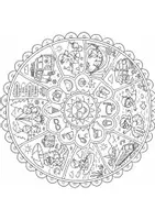 Vorschau - Mal- und Bastelvorlagen - Sommerferien-Wimmelmandala (letzte Stunde) - Deckblatt