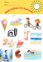 Vorschau - Arbeitsblätter - Aktivitäten im Sommer DaZ A1 - Deckblatt