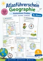 Vorschau - Arbeitsblätter - Freebie: Atlasführerschein Geographie Klasse 5 - Deckblatt