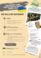 Vorschau - Arbeitsblätter - Materialpaket: Der Befehl zum unbeschränkten U-Boot Krieg 1917 - der Wille der Deutschen? - Seite 1