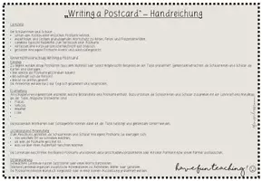 Vorschau - Stundenentwürfe - Writing a Postcard - Material Englisch Kl.4-5 - Seite 1