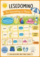 Vorschau - Spiele - Lesedomino Sommertag zu Hause Klasse 1 und 2 - Deckblatt