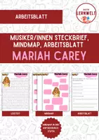 Vorschau - Arbeitsblätter - Musiker/innen aus den 1990ern: Mariah Carey - Deckblatt