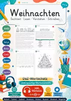 Vorschau - Mal- und Bastelvorlagen - DaZ Weihnachten Lesetext Klasse 3 - Deckblatt