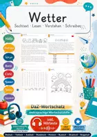 Vorschau - Mal- und Bastelvorlagen - Hörverstehen Wetter Lesetext Klasse 4 - Deckblatt