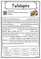 Vorschau - Unterrichtsreihen - Tafelspitz Lückentext mit Wortspeicher Hörverstehen und Suchsel - Seite 1