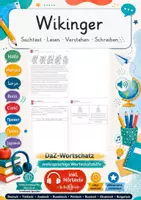 Vorschau - Mal- und Bastelvorlagen - Lesetext Wikinger Klasse 3 - Deckblatt
