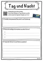 Vorschau - Unterrichtsreihen - Tag und Nacht Lückentext mit Wortspeicher Hörverstehen und Suchsel - Seite 3