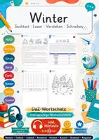 Vorschau - Mal- und Bastelvorlagen - Winter DaZ Lesetext Hörverstehen Klasse 3 - Deckblatt