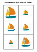 Voorbeeld - Uitknippen en van groot naar klein plakken (Thema zomer) - Voorblad