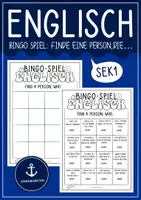 Vorschau - Arbeitsblätter - Englischunterricht Bingo Spiel für das Schuljahresende: Finde eine Person, die… - Deckblatt