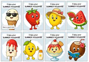 Vorschau - Bildkarten - SUMMER HOLIDAYS: Feriengruß vor den Sommerferien | Schuljahresende | Englisch - Seite 3