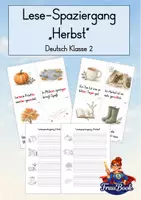 Vorschau - Spiele - Lesespaziergang Herbst, Deutsch Klasse 2 - Deckblatt