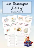 Vorschau - Arbeitsblätter - Lesespaziergang Frühling Klasse 2 - Deckblatt