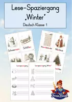 Vorschau - Arbeitsblätter - Lesespaziergang Winter, Deutsch Klasse 1 - Deckblatt