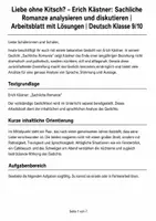 Vorschau - Arbeitsblätter - Sachliche Romanze Gedichtanalyse Klasse 9 10 - Seite 1