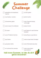 Vorschau - Arbeitsblätter - Sommer Challenge/ Bucketlist für Jugendliche - Seite 1